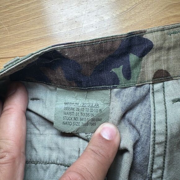 Vintage USGI BDU Pants Mens Medium Regular Military Cargo Woodland Camo - Picture 4 of 4